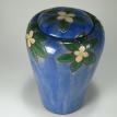 Raku covered jar with Bunchberry Flowers