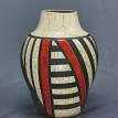 Red, Black and White Art Deco Vase