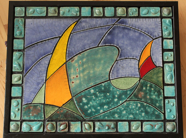 Sails and Seas Raku Tile Tabletop