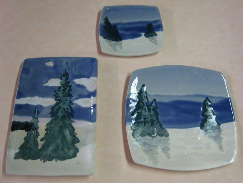 Maine Snowscapes Landscape Plates